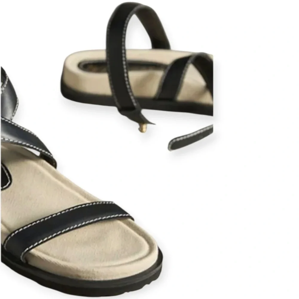 MATISSE Naomi Sandals Black Leather Ankle‎ Strap Women Sz 9 Strappy Minimalist
